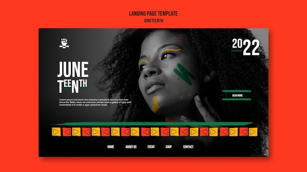 Free PSD juneteenth landing page design template