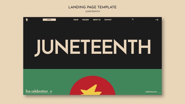 Free PSD juneteenth landing page template design