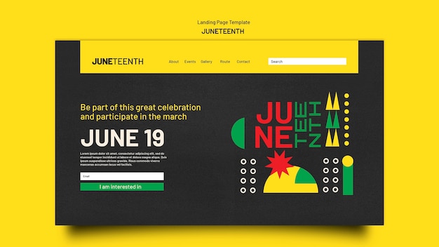 Free PSD juneteenth landing page template