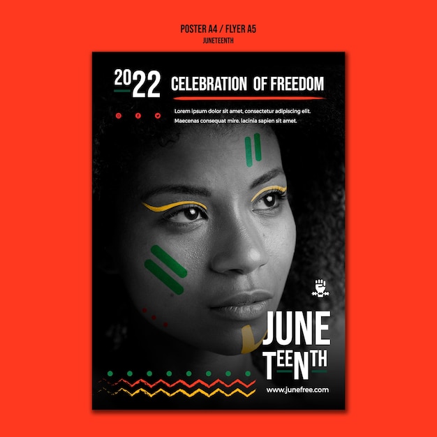 Free PSD juneteenth poster design template