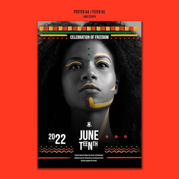 Free PSD juneteenth poster design template