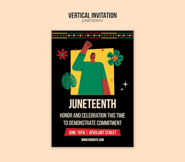 Free PSD juneteenth template  design