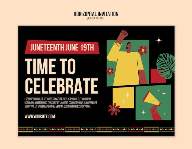 Free PSD juneteenth template  design