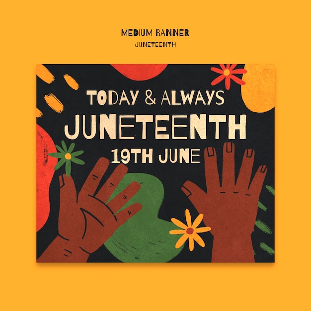 Free PSD juneteenth template design