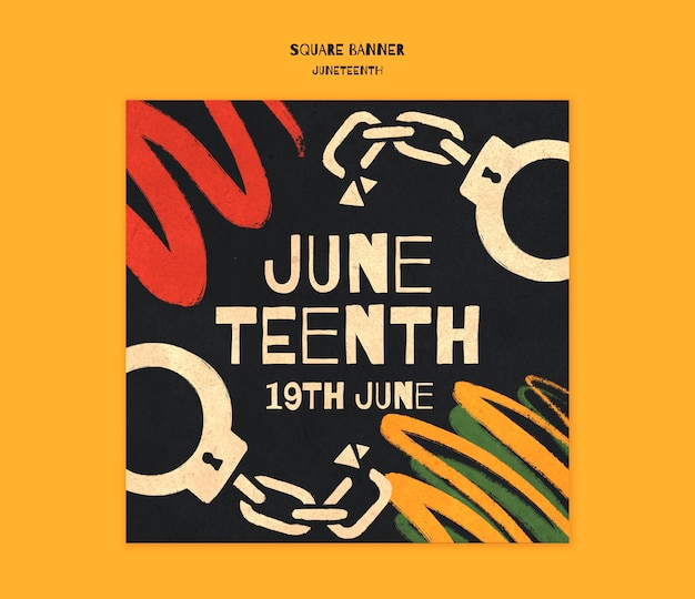 Free PSD juneteenth  template design