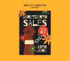 Free PSD juneteenth  template design