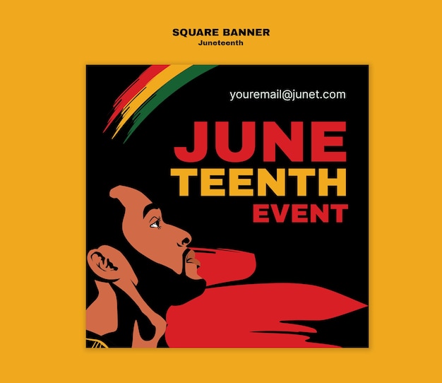 Free PSD juneteenth template design