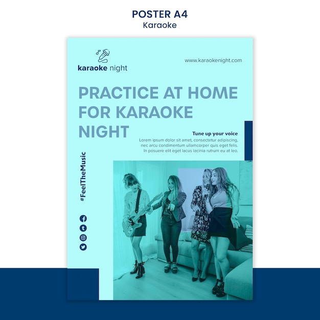 Free PSD karaoke concept poster template