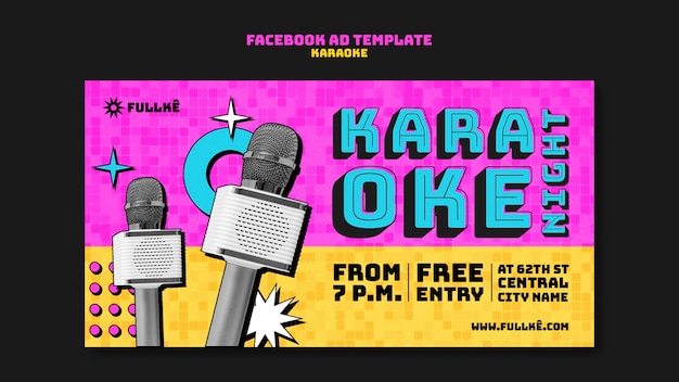 Free PSD karaoke party facebook template