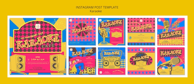 Karaoke party  instagram posts template