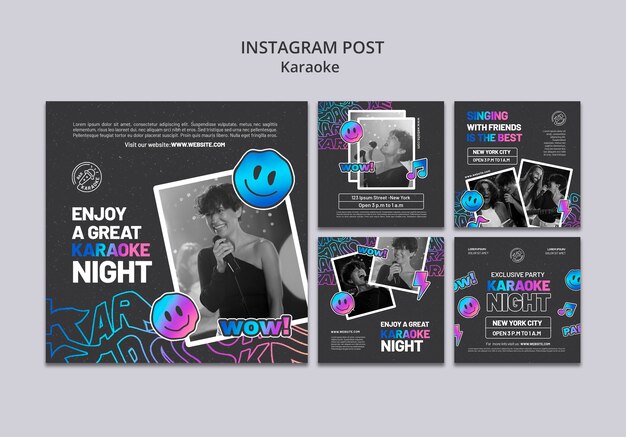 Karaoke party  instagram posts template