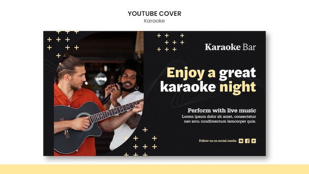 Free PSD karaoke party youtube cover template