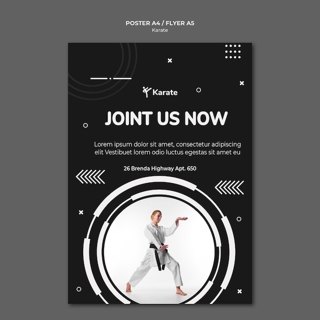 Free PSD karate class flyer template