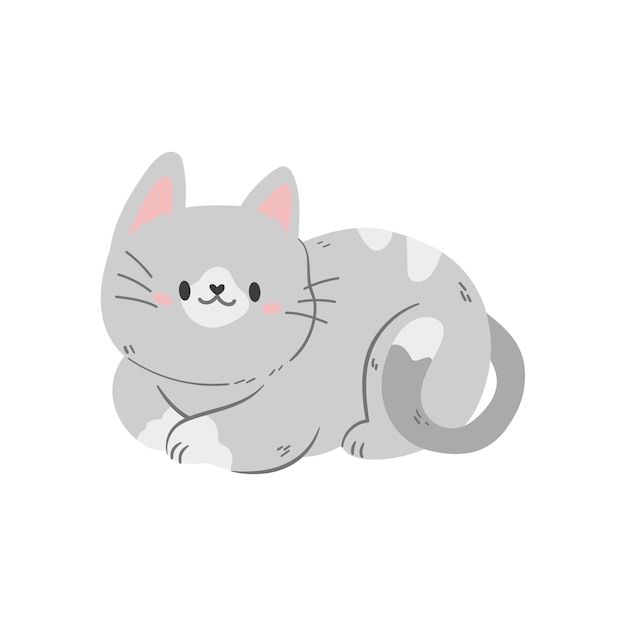 Free PSD kawaii cat illustration