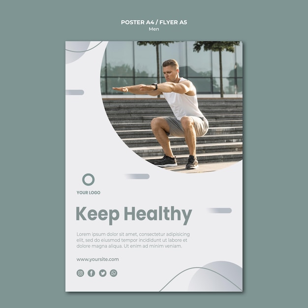 Free PSD keep yourself healthy poster template