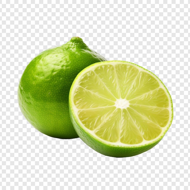 Free PSD key lime isolated fruits on transparent background