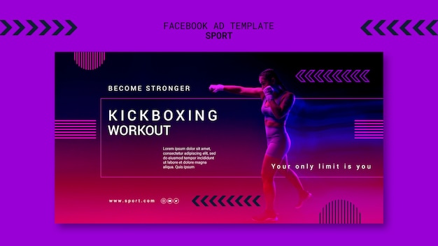 Kickboxing training social media promo template