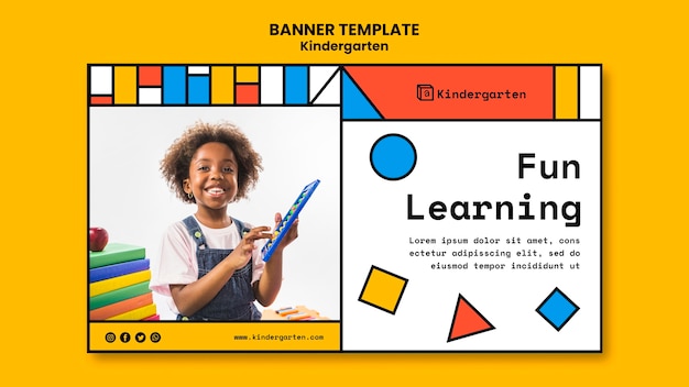 Free PSD kindergarten ad template banner