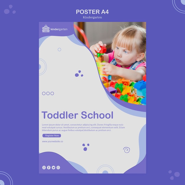 Free PSD kindergarten flyer template