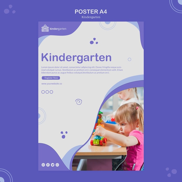 Free PSD kindergarten poster template