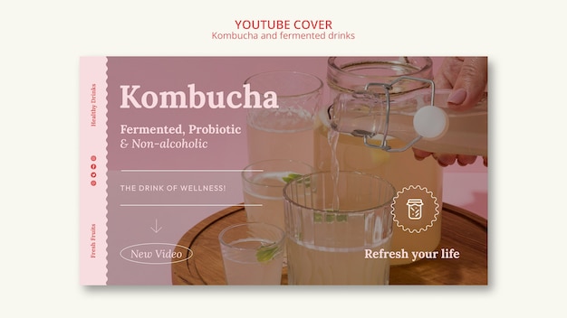 Free PSD kombucha template design