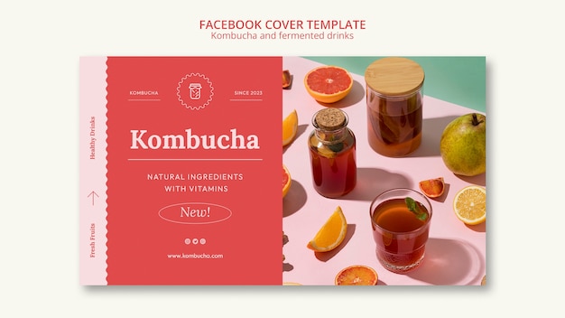 Free PSD kombucha template design