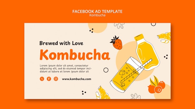 Free PSD kombucha template design