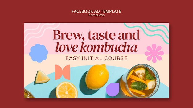 Free PSD kombucha template design