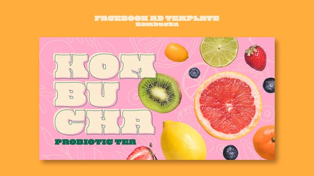 Free PSD kombucha template design