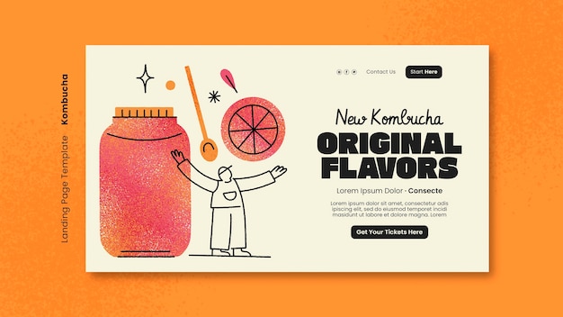 Free PSD kombucha template design