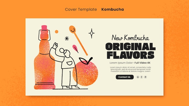 Free PSD kombucha template design