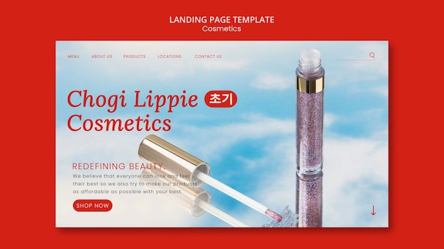 Free PSD korean beauty cosmetics landing page template