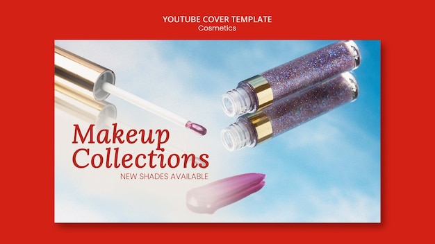 Free PSD korean beauty cosmetics youtube cover template