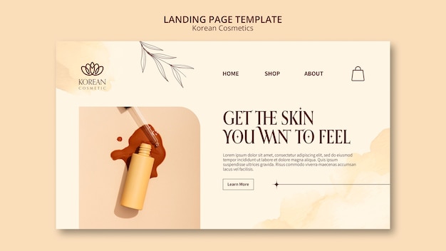 Free PSD korean cosmetics landing page