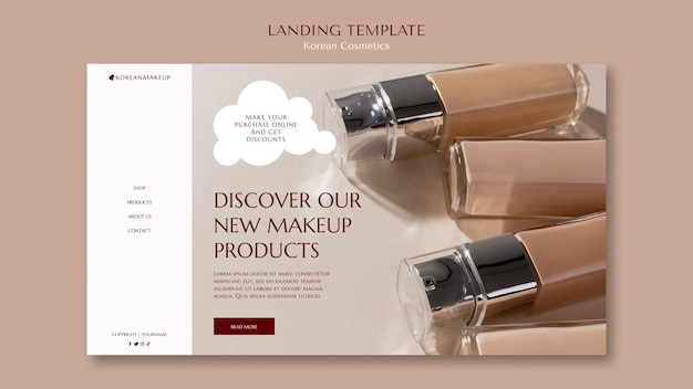 Free PSD korean cosmetics landing page