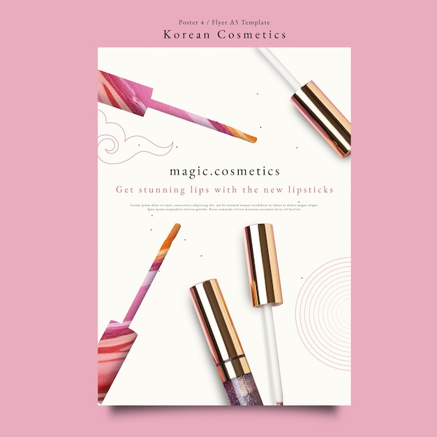 Free PSD korean cosmetics poster template