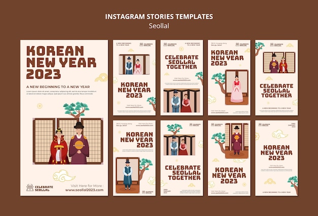 Korean new year celebration instagram stories