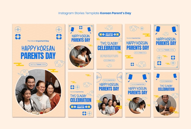 Free PSD korean parents day celebration instagram stories