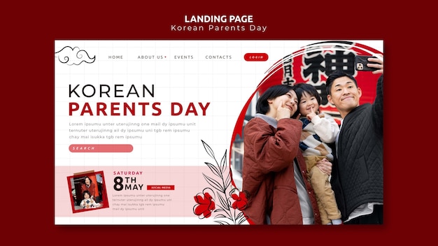 Free PSD korean parents day landing page