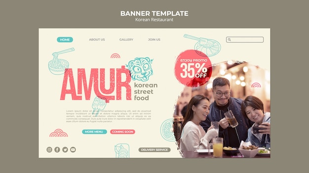 Korean restaurant landing page template