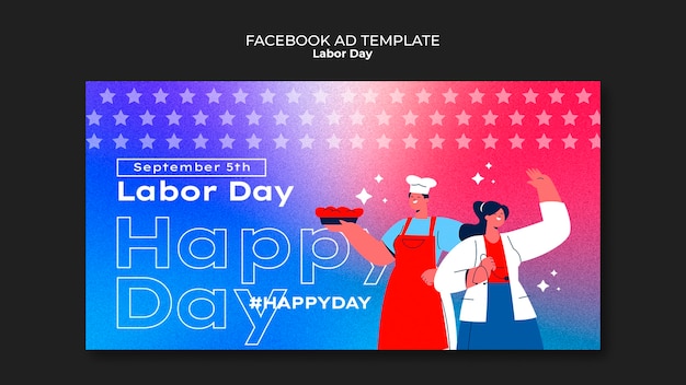 Free PSD labor day celebration facebook template