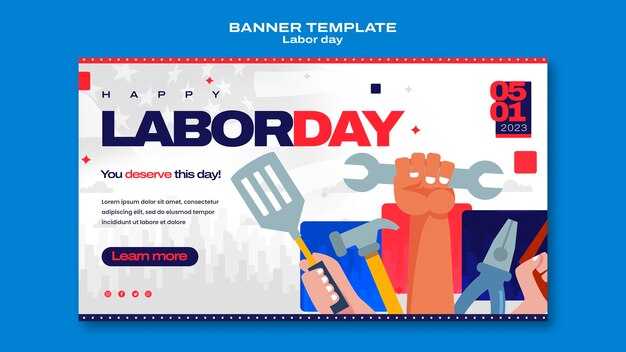 Labor day celebration landing page template