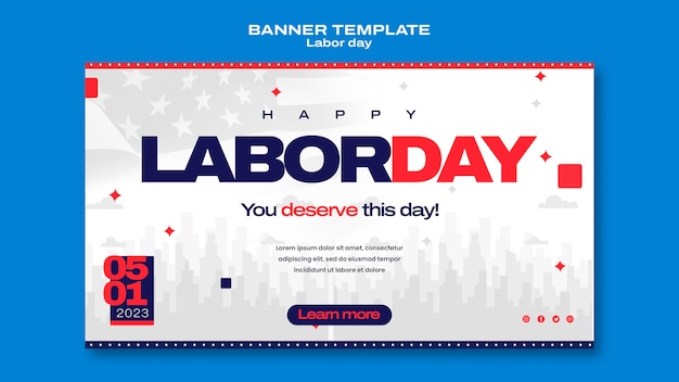 Labor day celebration landing page template