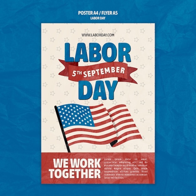 Labor day celebration poster template