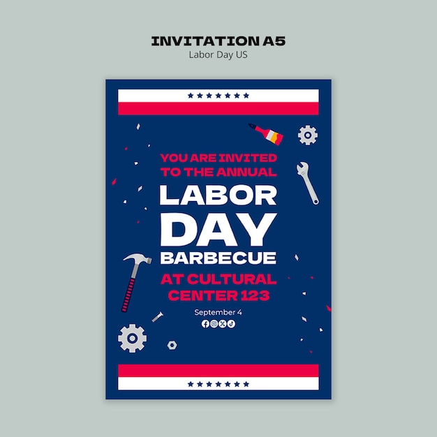 Free PSD labor day celebration template