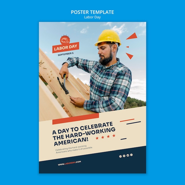 Free PSD labor day design template