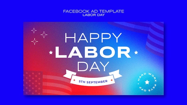 Labor day facebook ad template design