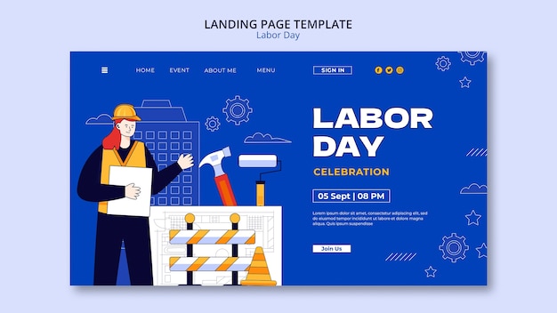 Labor day landing page template design