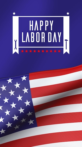 Free PSD labor day social media template for stories