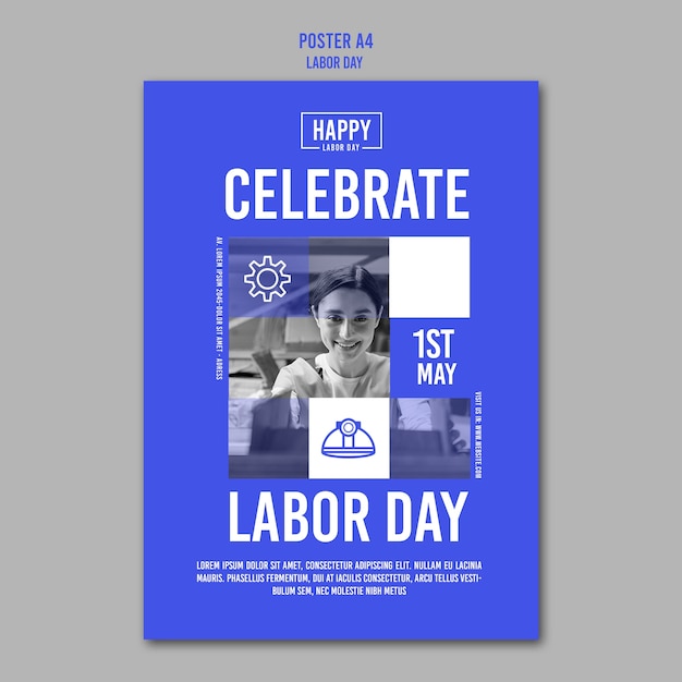 Free PSD labor day template  design